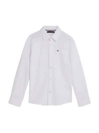 Tommy Hilfiger camicia a manica lunga con taschino bianco