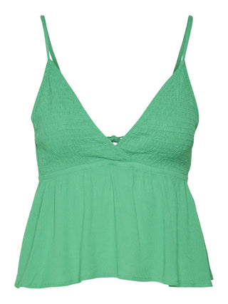 Vero Moda Top cropped smanicato verde