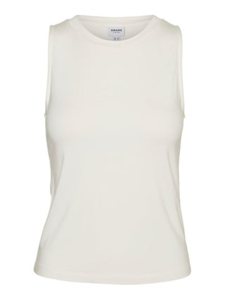 VERO MODA Canotta girocollo stretch Panna