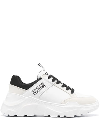 Versace Jeans Couture sneakers Speedtrack in pelle e suede bianco ecrù