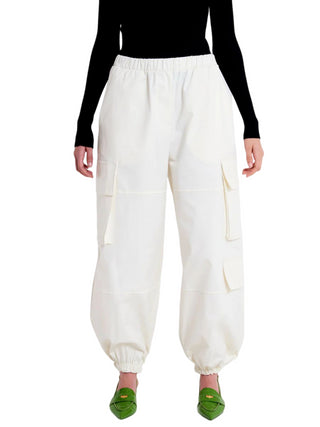 Vicolo pantalone cargo multitasche color latte