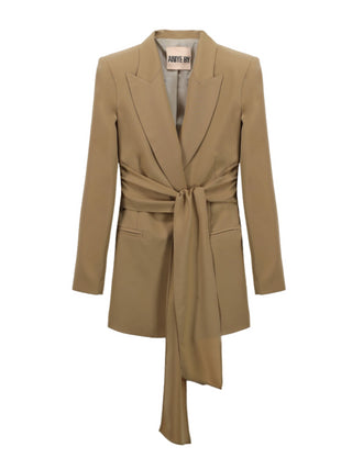 Aniye By giacca blazer Kelly doppiopetto con cintura cammello