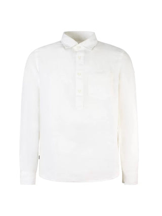 Blauer camicia manica lunga in lino bianco
