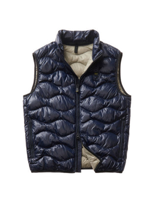 Blauer gilet imbottito trapuntato blu