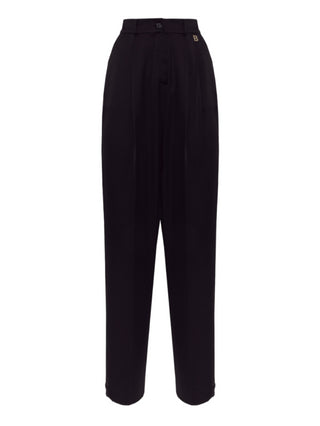 Blugirl pantaloni in raso con pinces nero
