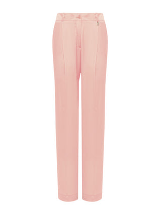 Blugirl pantaloni in raso con pinces rosa