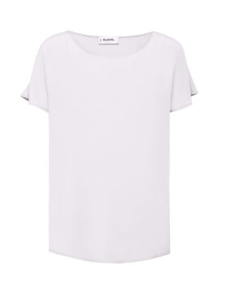 Blugirl blusa manica corta in misto seta bianco