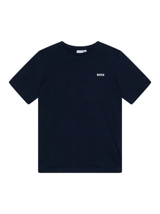 Boss T-shirt manica corta con mini logo blu