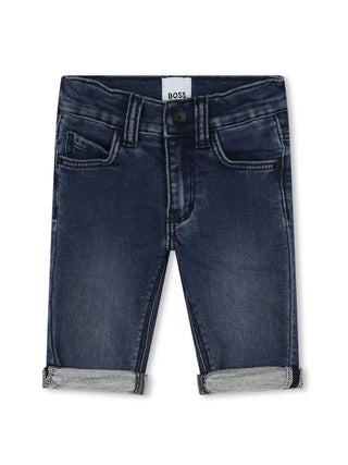 Boss jeans neonato in denim stretch lavaggio blu scuro