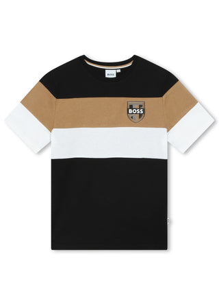 Boss T-shirt manica corta a righe nero