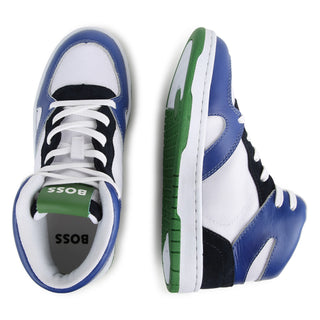 Boss sneakers alte colorblock bianco blu