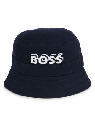 Boss cappello alla pescatora con logo blu