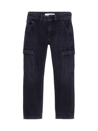 Calvin Klein Jeans jeans cargo in denim rigido lavaggio nero