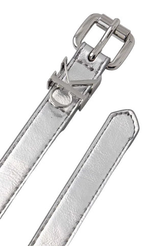 Calvin Klein Jeans cintura unisex h1,5 in ecopelle metallizzata argento