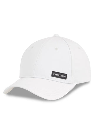 Calvin Klein cappello con visiera patch logo ecrù
