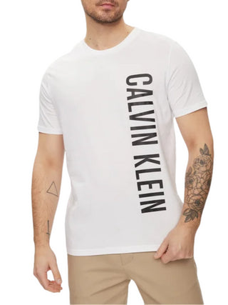 Calvin Klein T-shirt manica corta con stampa logo bianco nero