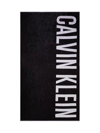 Calvin Klein telo mare in spugna di cotone nero