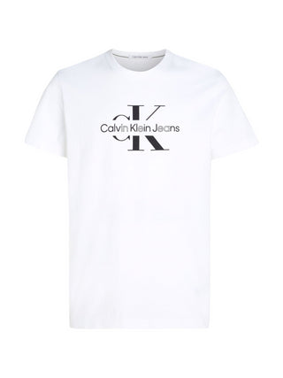 Calvin Klein Jeans T-shirt manica corta con logo Disrupted bianco