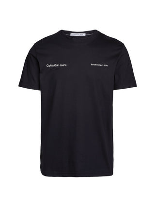Calvin Klein Jeans T-shirt maniche corte in jersey con stampe logo nero