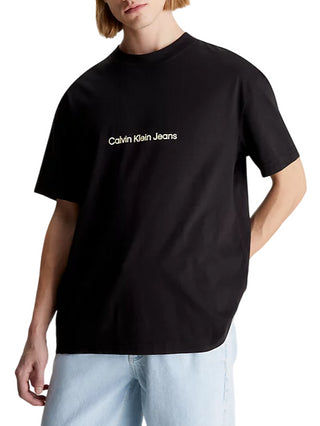 Calvin Klein Jeans T-shirt manica corta Square Frequency nero