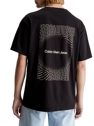 Calvin Klein Jeans T-shirt manica corta Square Frequency nero