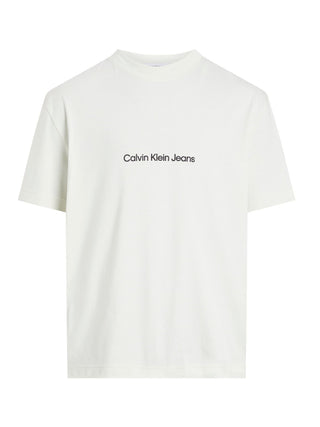 Calvin Klein Jeans T-shirt manica corta Square Frequency color ghiaccio