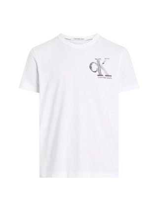 Calvin Klein Jeans T-shirt maniche corte in jersey con logo bianco