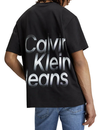 Calvin Klein Jeans T-shirt manica corta con maxi logo nero