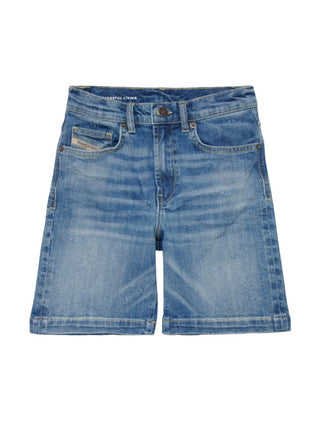 Diesel bermuda in denim lavaggio blu medio