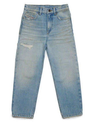 Diesel jeans boyfriend in denim rigido lavaggio blu chiaro