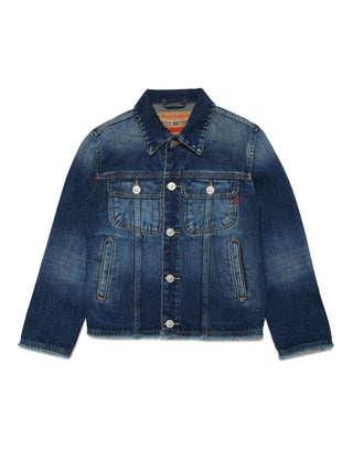 Diesel giubbino unisex in denim lavaggio blu scuro