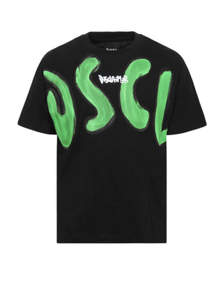 Disclaimer T-shirt manica corta con maxi stampa nero verde