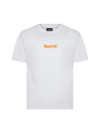 Disclaimer T-shirt manica corta in cotone con logo bianco arancio