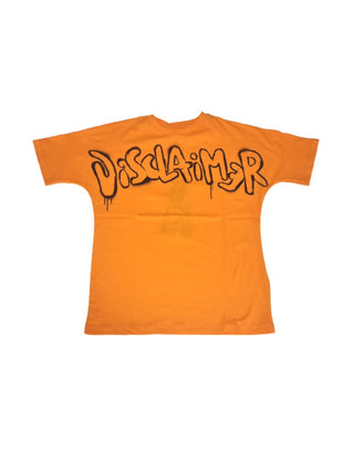Disclaimer T-shirt manica corta con maxi logo arancio