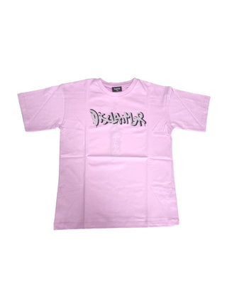 Disclaimer T-shirt manica corta con logo strass rosa