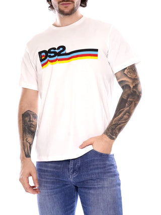 DS2 T-shirt maniche corte con stampa logo bianco