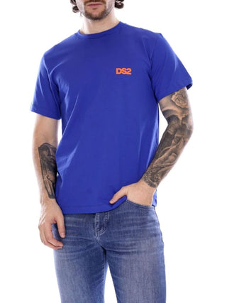 DS2 T-shirt manica corta con logo blu royal