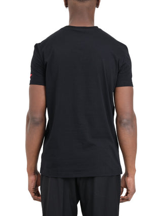 Dsquared2 T-shirt manica corta con patch logo nero