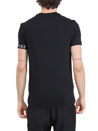Dsquared2 T-shirt manica corta con banda logo nero