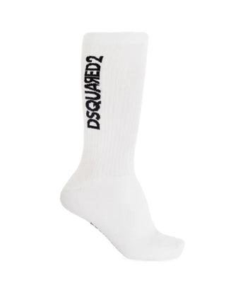 Dsquared2 calzini in spugna di cotone con logo bianco