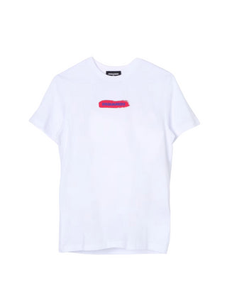 Dsquared2 T-shirt a maniche corte in jersey con logo bianco