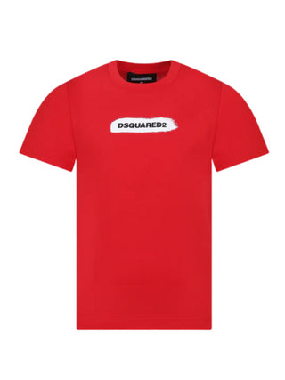 Dsquared2 T-shirt a maniche corte in jersey con logo rosso