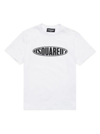 Dsquared2 T-shirt a manica corta con logo bianco