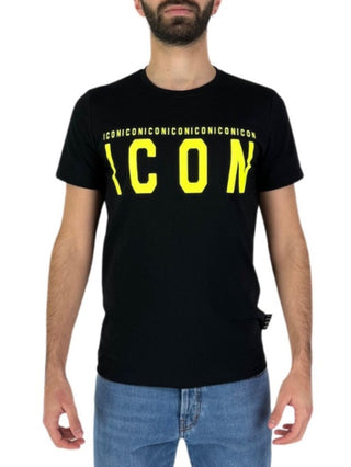 Icon T-shirt manica corta con maxi logo nero