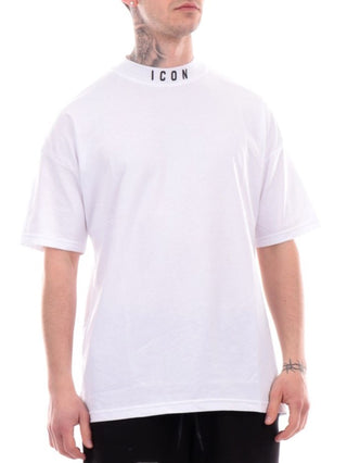 Icon T-shirt maniche corte con logo in jersey bianco