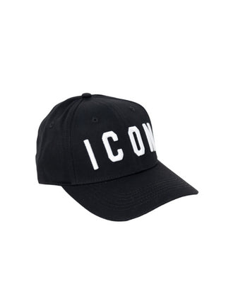 Icon cappello con visiera e logo nero