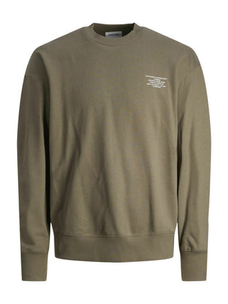 Jack&Jones felpa in spugna di cotone verde militare