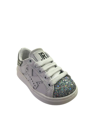 John Richmond sneakers in pelle con glitter bianco