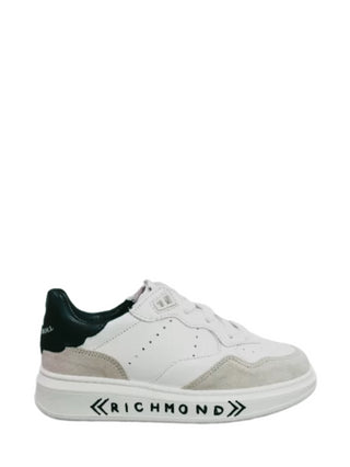 John Richmond sneakers in pelle e suede bianco