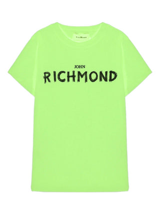 John Richmond T-shirt manica corta in jersey con logo verde